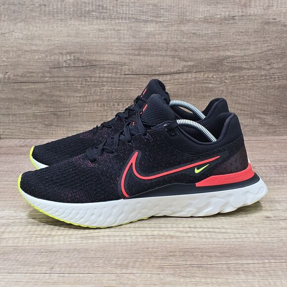 Nike React Infinity Run Flyknit 3 Men's Size 12 Black Red Shoes (DH5392-007) - Picture 3 of 9